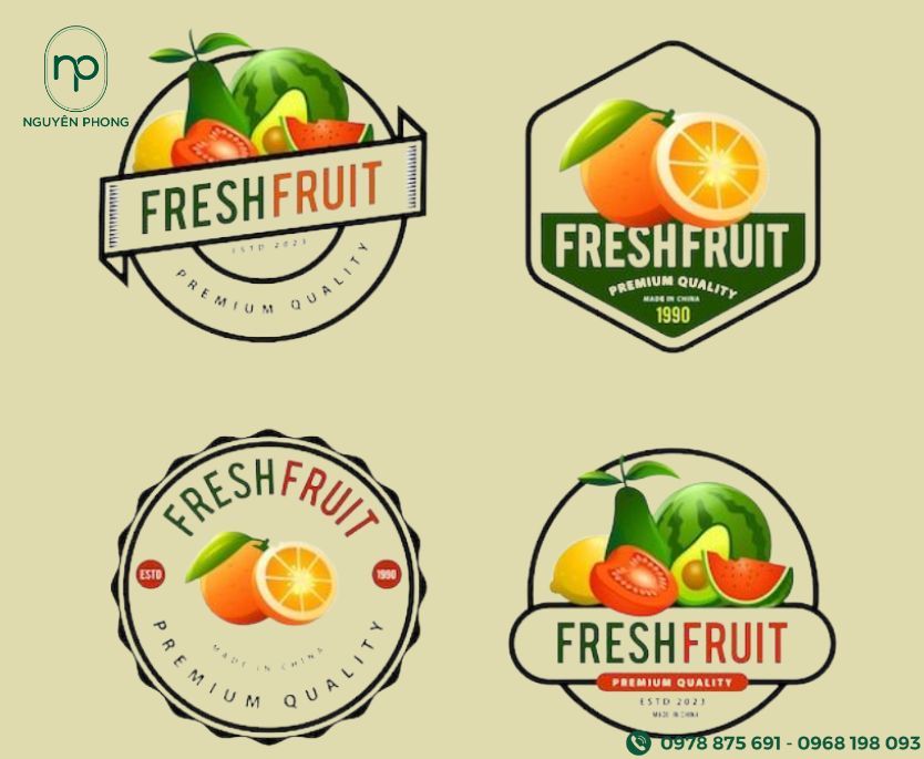 Mẫu logo trái cây độc đáo sáng tạo
